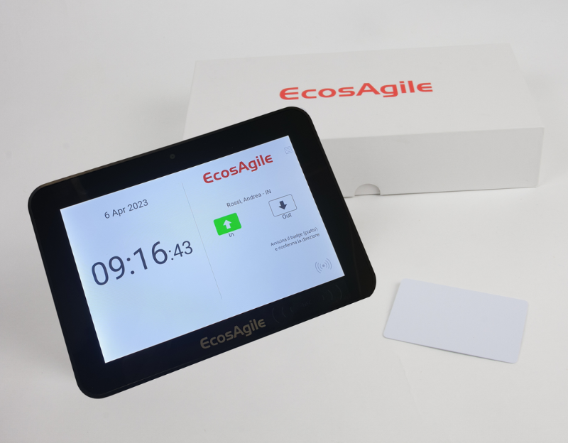 Attendance Tracking digital punch clock badge NFC card wifi clocking accesses control EcosAgile eClock