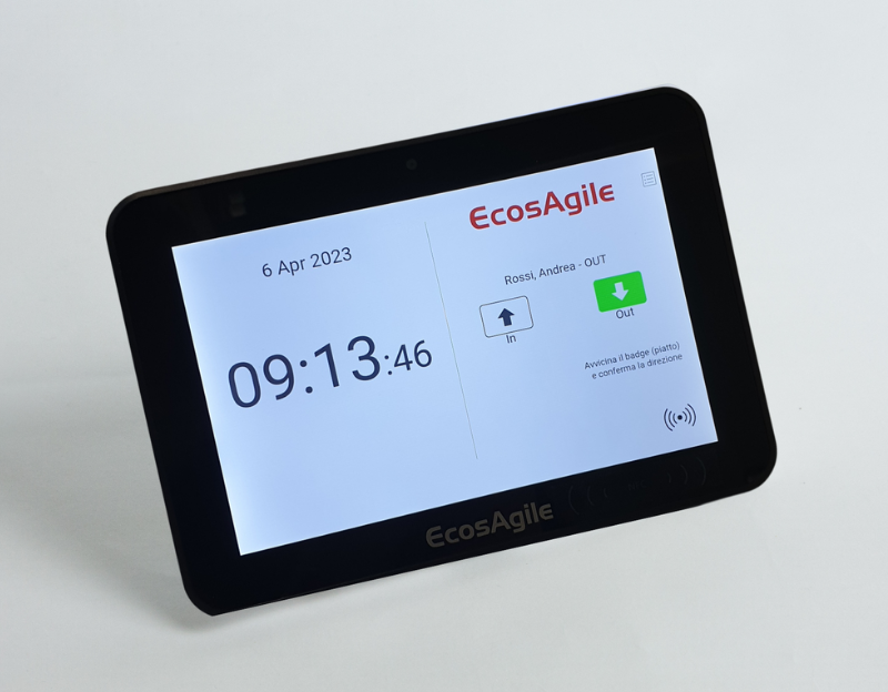 Attendance Tracking digital punch clock badge NFC card wifi clocking accesses control EcosAgile eClock