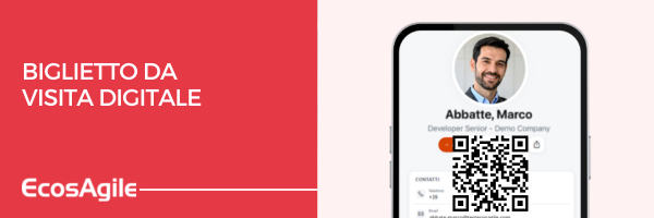 Biglietto da visita digitale EcosAgile Business Card QR code smartphone